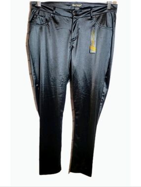 Like An Angel Women’s Black Satine Pants Size 1X EUC Stretch Pockets Slim NWT